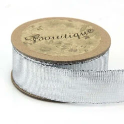 Bowtique Decorative Ribbon, Silver Metallic- 25mm X 5m
