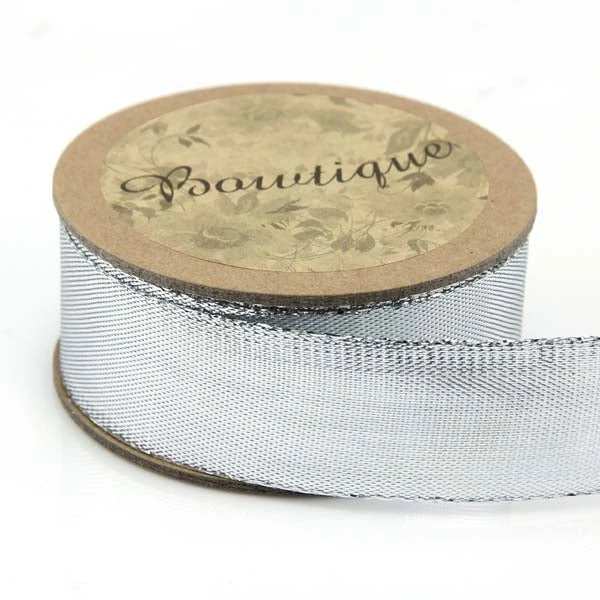 Bowtique Decorative Ribbon, Silver Metallic- 25mm X 5m 1 Bowtique Decorative Ribbon, Silver Metallic- 25mm X 5m