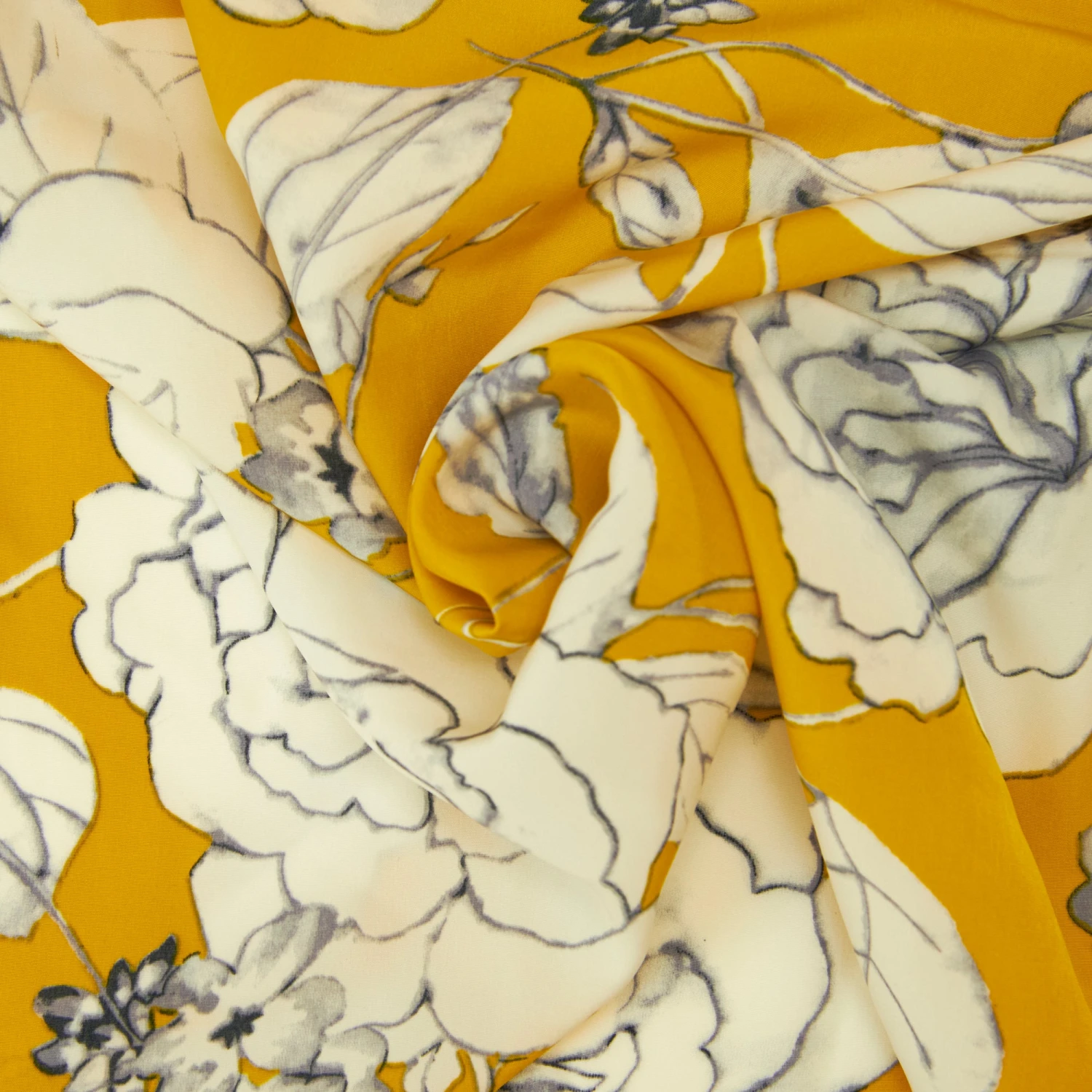 Printed Failles Fabric, Flower 2 Printed Failles Fabric, Flower - Image 2