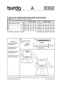 Burda Pattern 9350 (2-7) 7 Burda Pattern 9350 (2-7) -Sewing Supplies Store 9350 back envelope us e1564983 cfd0 4eaf ac6c d1d346f94d5f