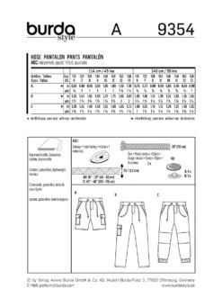Burda Pattern 9354 (6-13) 15 Burda Pattern 9354 (6-13) -Sewing Supplies Store 9354 back envelope us 18548c80 6610 4143 b9b8 409cf26e99fd