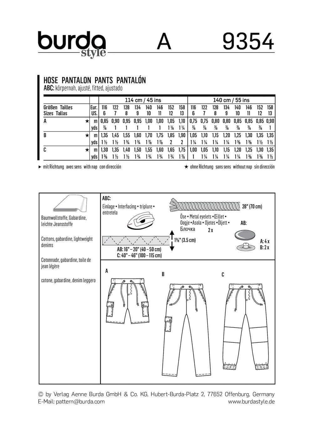 Burda Pattern 9354 (6-13) 8 Burda Pattern 9354 (6-13) - Image 8