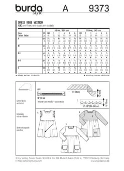 Burda Pattern 9373 (18M-6M) -Sewing Supplies Store 9373 back envelope us 887b8b8a 5625 4a7f a09c f74189baee50