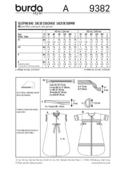 Burda Pattern 9382 (3M-2M) 12 Burda Pattern 9382 (3M-2M) -Sewing Supplies Store 9382 back envelope us