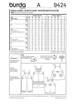 Burda Pattern 9424 (6M-3Yr) 22 Burda Pattern 9424 (6M-3Yr) -Sewing Supplies Store 9424 back envelope us 5570ff54 4e75 4383 9940 fb3103a33d3d