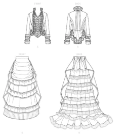 Butterick Pattern B6692 Misses Costume -Sewing Supplies Store B6692 lineart