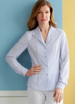 Butterick Pattern B6842 Misses' Fold-Back Collar Shirts -Sewing Supplies Store B6842 product hires 03 scaled