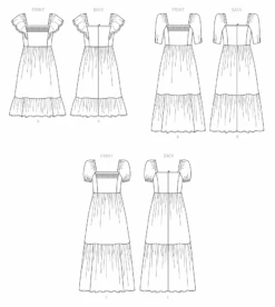 Butterick Pattern B6872 Misses' Dress -Sewing Supplies Store B6872 line art