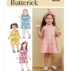 Butterick Pattern B6906 Toddlers' Dress And Headband