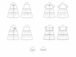 Butterick Pattern B6906 Toddlers' Dress And Headband -Sewing Supplies Store B6906 line art