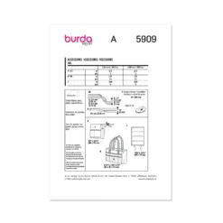 Burda Pattern 5909 Accessories -Sewing Supplies Store BUR5909 envelope back scaled