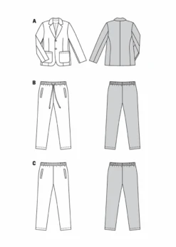 Burda Pattern X05955 Men/Boy Special Occasion -Sewing Supplies Store BUR5955 line art