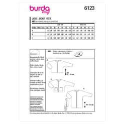Burda Pattern 6123 Misses' Jacket -Sewing Supplies Store BUR6123 envelope back scaled