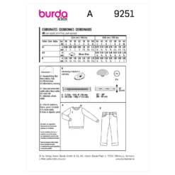 Burda Pattern X09251 Child Sportswear -Sewing Supplies Store BUR9251 envelope back scaled