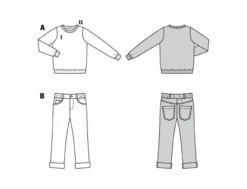 Burda Pattern X09251 Child Sportswear -Sewing Supplies Store BUR9251 line art