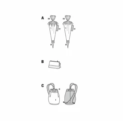 Burda Pattern 9256 Accessories -Sewing Supplies Store BUR9256 line art