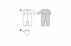 Burda Pattern 9258 Baby Sportswear -Sewing Supplies Store BUR9258 line art