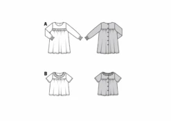 Burda Pattern 9260 Baby Dress -Sewing Supplies Store BUR9260 line art