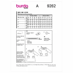 Burda Pattern 9262 Child Dress -Sewing Supplies Store BUR9262 envelope back scaled