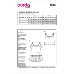 Burda Pattern 9280 Children's Top And Dress -Sewing Supplies Store BUR9280 envelope back scaled