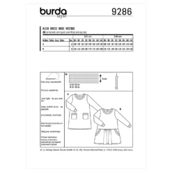 Burda Pattern 9286 Babies' Dress – Shirtdress– With Band Finishing -Sewing Supplies Store BUR9286 envelope back scaled