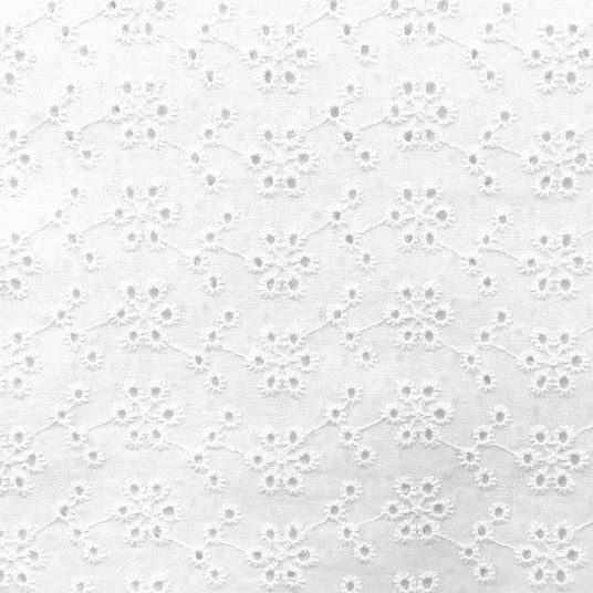 Broderie Anglaise Fabric, White- 130cm 1 Broderie Anglaise Fabric, White- 130cm