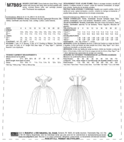 McCall's Pattern M7885 Misses' Costume -Sewing Supplies Store M7885