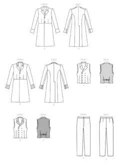 McCall's Pattern M8185 Men's Costume -Sewing Supplies Store M8185 line art