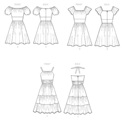 McCall's Pattern M8211 Misses' & Women's Dresses -Sewing Supplies Store M8211 line art