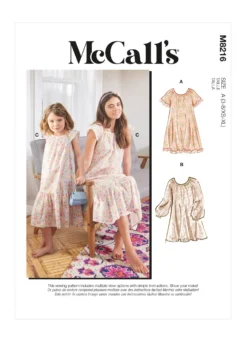 McCall's Pattern M8216 Misses' & Children's Dresses -Sewing Supplies Store M8216 envelope front scaled