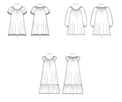 McCall's Pattern M8216 Misses' & Children's Dresses -Sewing Supplies Store M8216 line art