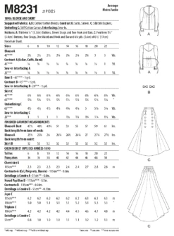 McCall's Pattern 8231 1890s Blouse And Skirt 9 McCall's Pattern 8231 1890s Blouse And Skirt -Sewing Supplies Store M8231 envelope back