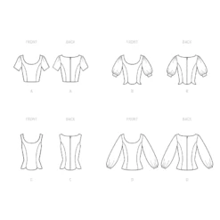 McCall's Pattern M8255 Misses' & Women's Tops -Sewing Supplies Store M8255 line art