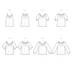 McCall's Pattern M8256 Misses' Tops -Sewing Supplies Store M8256 line art