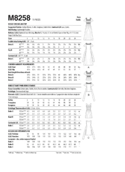 McCall's Pattern M8258 Misses' Dresses & Top -Sewing Supplies Store M8258 envelope back scaled