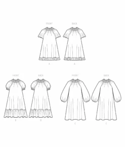 McCall's Pattern M8283 Child & Girl Dresses -Sewing Supplies Store M8283 line art