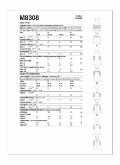McCall's Pattern 8308 Misses' Aprons -Sewing Supplies Store M8308 envelope back scaled