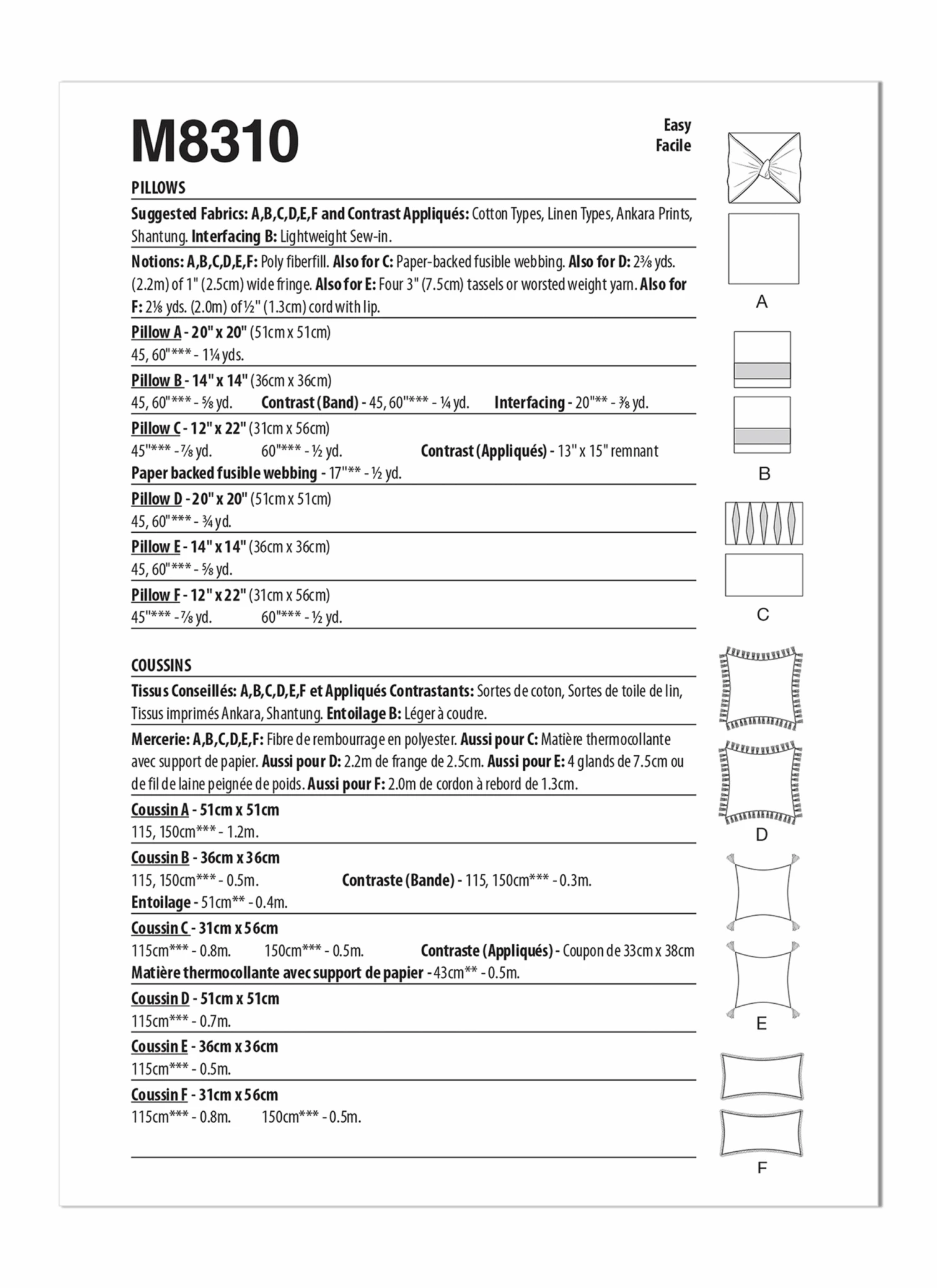 McCall's Pattern 8310 Pillows 9 McCall's Pattern 8310 Pillows - Image 9