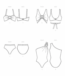 McCall's Pattern 8329 Misses' Swimsuits -Sewing Supplies Store M8329 line art