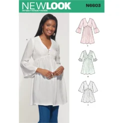 Newlook Pattern N6603 Misses' Mini Dress, Tunic And Top