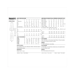 Newlook Pattern N6691 Misses' Slim Or Flared Pants -Sewing Supplies Store N6691 envelope back scaled