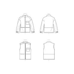 Newlook Pattern N6713 Unisex Jacket And Vest -Sewing Supplies Store N6713 line art scaled