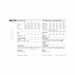 Newlook Pattern 6724 Unisex Shirt -Sewing Supplies Store N6724 envelope back scaled