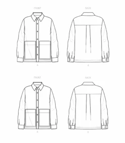 Newlook Pattern 6724 Unisex Shirt -Sewing Supplies Store N6724 line art