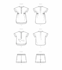 Newlook Pattern 6725 Babies' Separates -Sewing Supplies Store N6725 line art