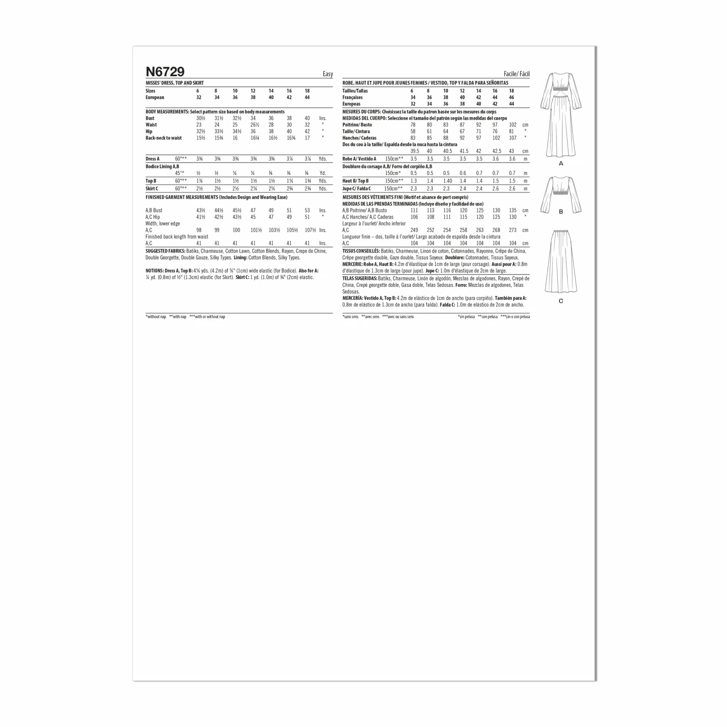 Newlook Pattern 6729 Misses' Dress, Top And Skirt 5 Newlook Pattern 6729 Misses' Dress, Top And Skirt - Image 5