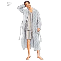 Simplicity Pattern 1021 Men's Classic Pajamas & Robe -Sewing Supplies Store S1021 product hires 03 scaled