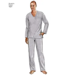 Simplicity Pattern 1021 Men's Classic Pajamas & Robe -Sewing Supplies Store S1021 product hires 04 scaled