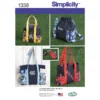 Simplicity Pattern 1338 OS Tote Bags In Three Sizes, Backpack And Coin Purse