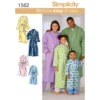 Simplicity Pattern 1562 Child's, Teens' And Adults' Robe And Belt